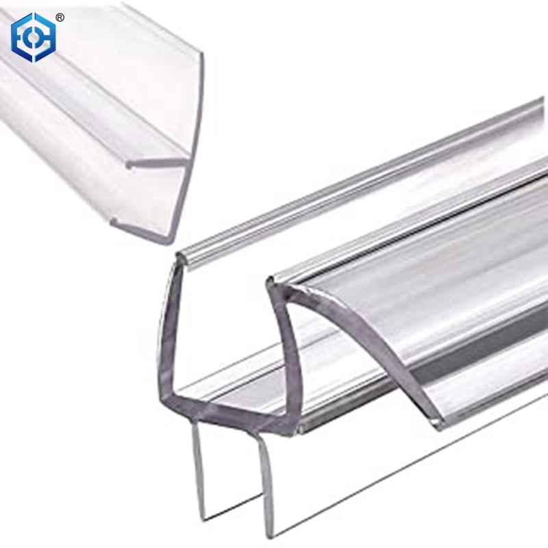 Flexible Durable PVC Weather Stripping Frameless Glass Door Seal Sweep