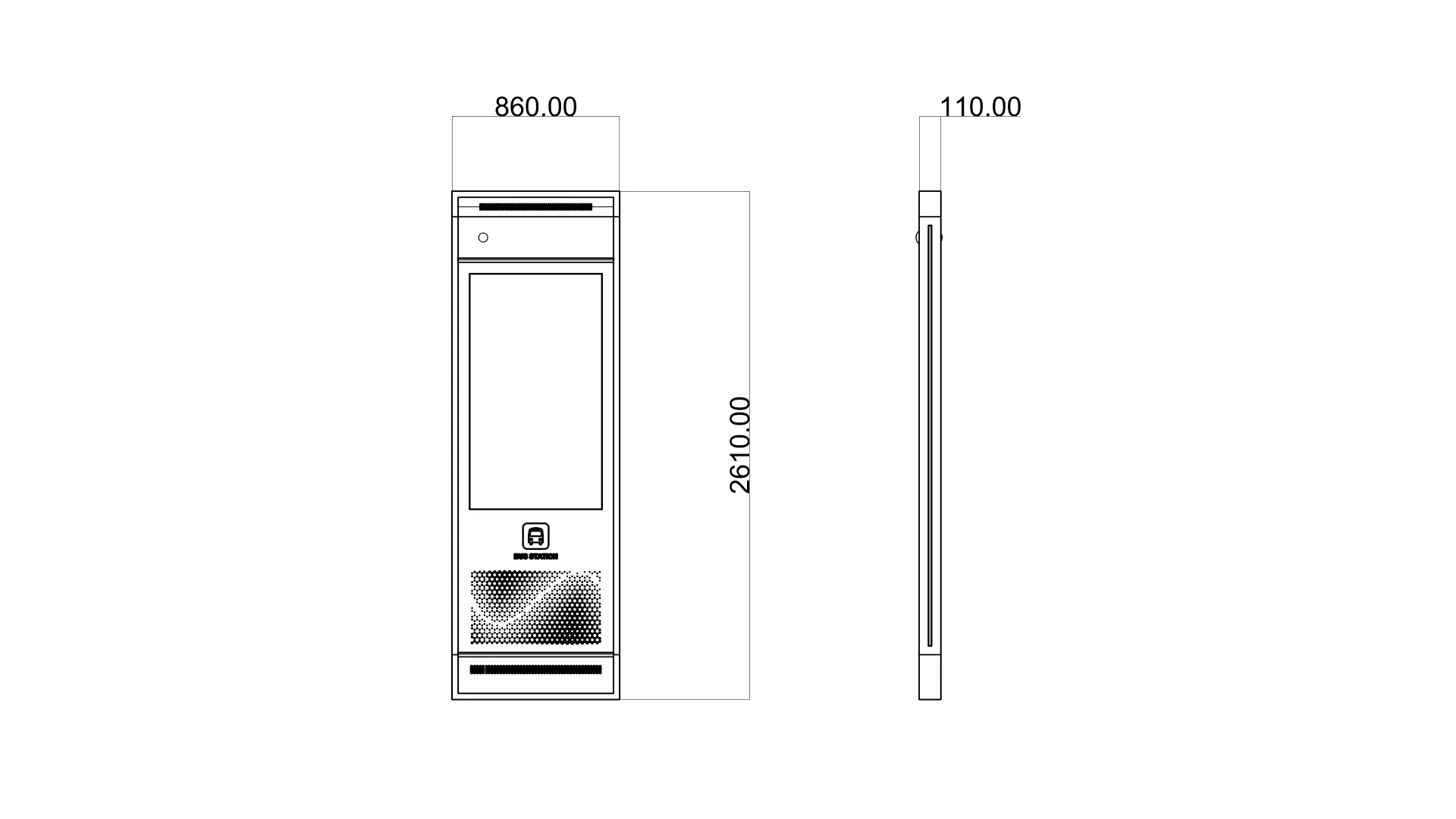 Уличный LED-дисплей 55 дюймов для рекламы на остановках