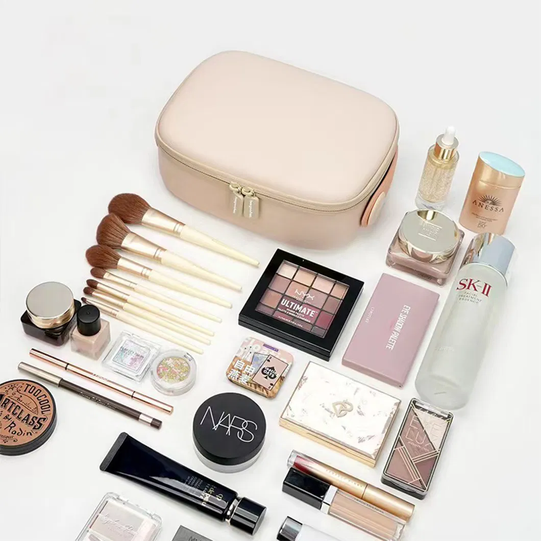 Custom Waterproof EVA PU Cosmetic Case Black Customized Travel Zipper Makeup Set Bag Make up Boxes
