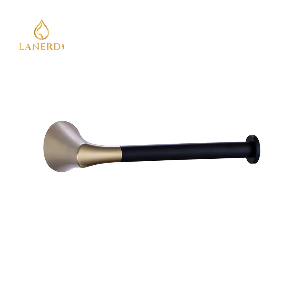 Держатель для туалетной бумаги Lanerdi, черный с золотом