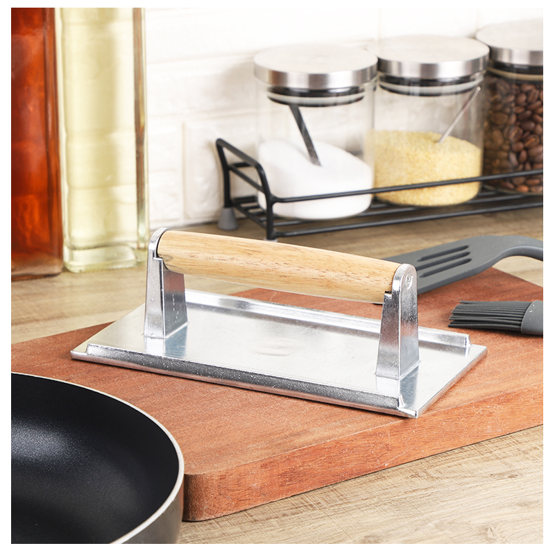 Heavy-Duty Aluminium Meat Press for Flawless Burger Creation