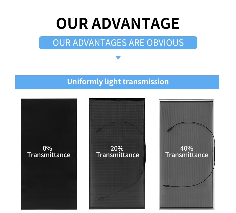 Factory Price Technique BIPV Transparent Glass Solar Panel Facade for Building