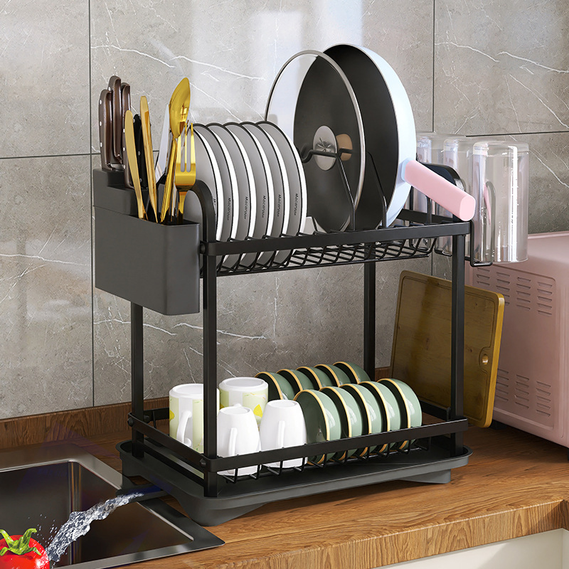 Elegant Double Layer Stainless Steel Kitchen Sink Rack Organizer