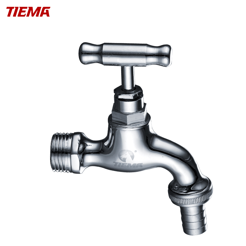 Хромированный уличный кран для воды с одной ручкой