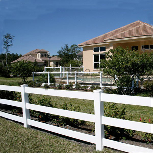 Hot Sale 3 Rail PVC Horse Fence White Vinyl Horse Fence