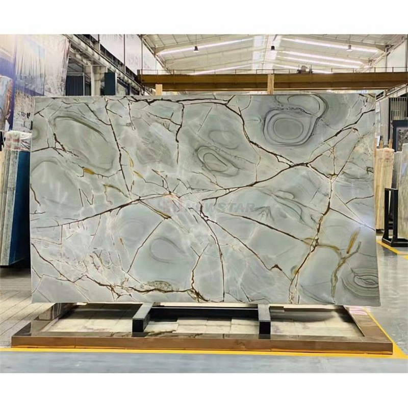 Newstar Blue Tiles Floor Tiles Marble Gloss Blue Roman Quartzite Bathroom Wall Tiles Luxury Blue Marble Slab