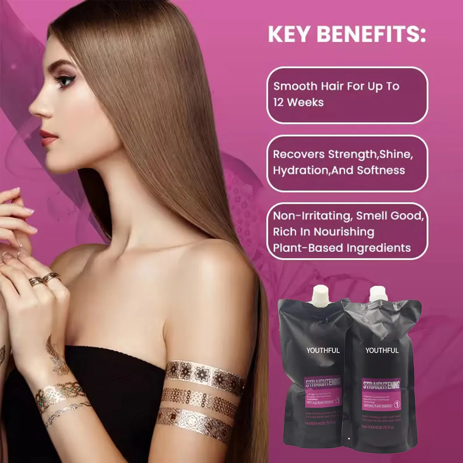 Hot Selling Professional No Harm to Hair Straightening Cream