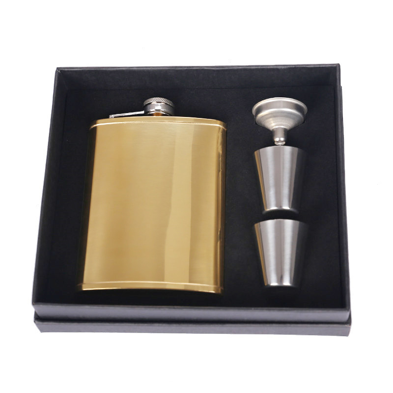 Custom Logo Stainless Steel Wine Liquor 5oz/8oz Macallan Hip Flask Flagons Funel Set