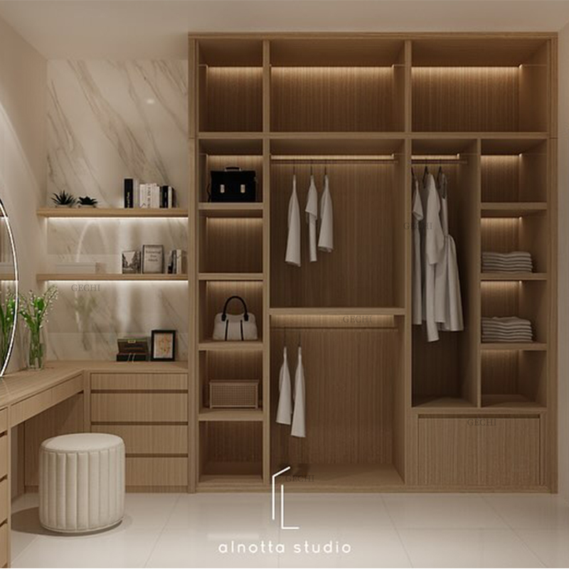 Шкаф-органайзер деревянный для спальни комбинированный