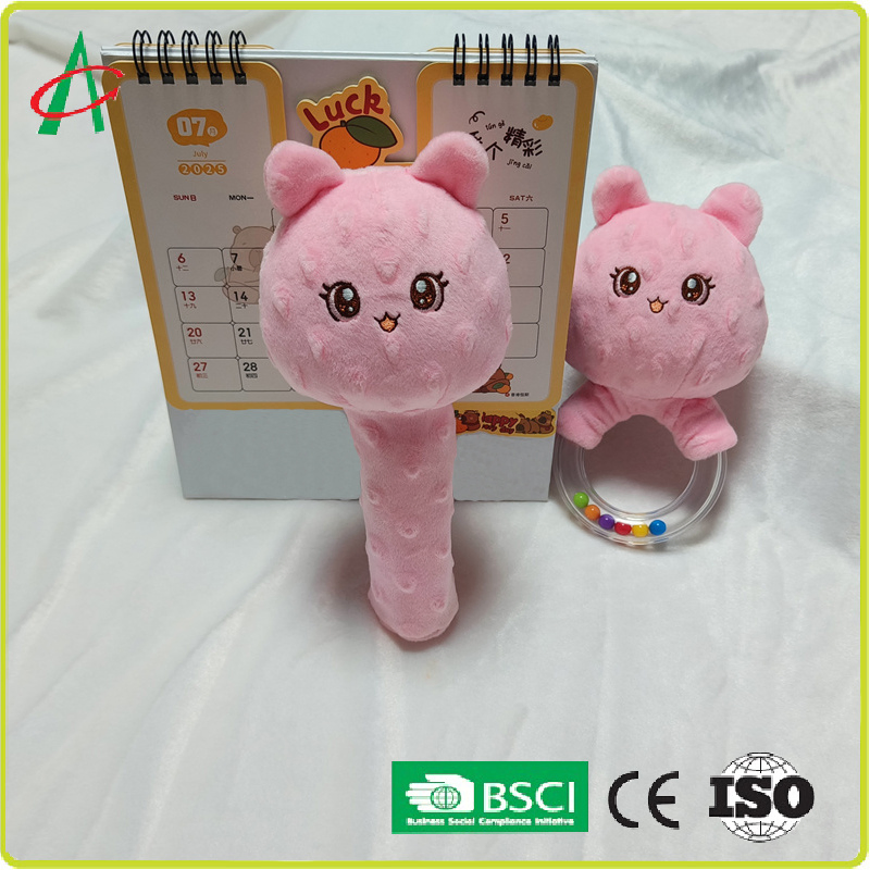Customizable Pink Bear Towel Baby Plush Combination Toy