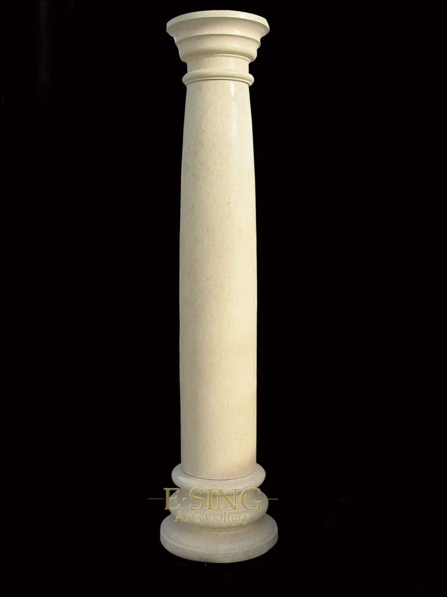 Hand Carved Classic Garden Stone Decorative Marble Roman Column Pillar Design for Sale