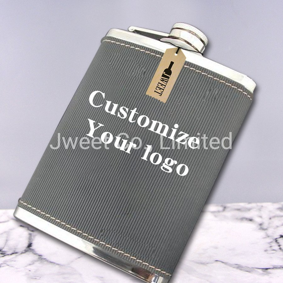 Factory Wholesale Shining Embossed Stainless Steel Alcohol Hip Flask
