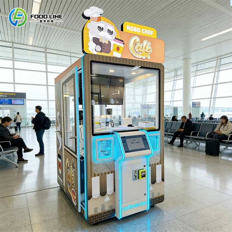 Internet Cafe Cold Hot Dual Brew Fresh Coffee Robot Vending Machine