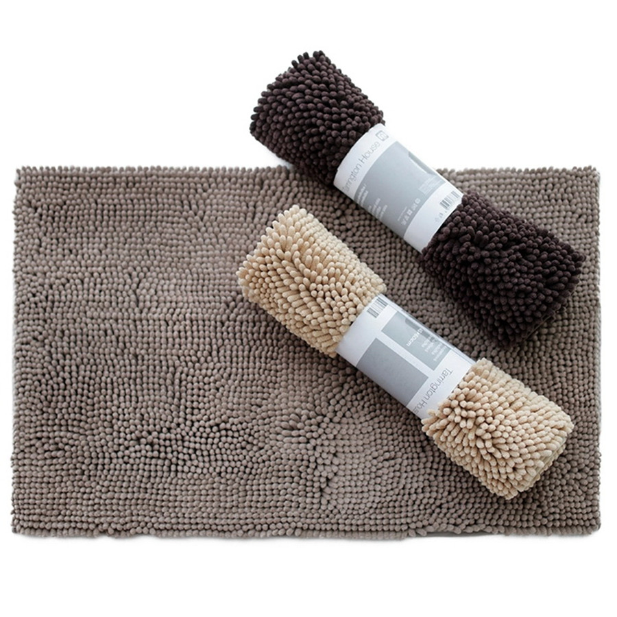 Wholesale Anti Slip Water Absorbent Chenille Fabric Supper Soft Bath Kitchen Floor Mat