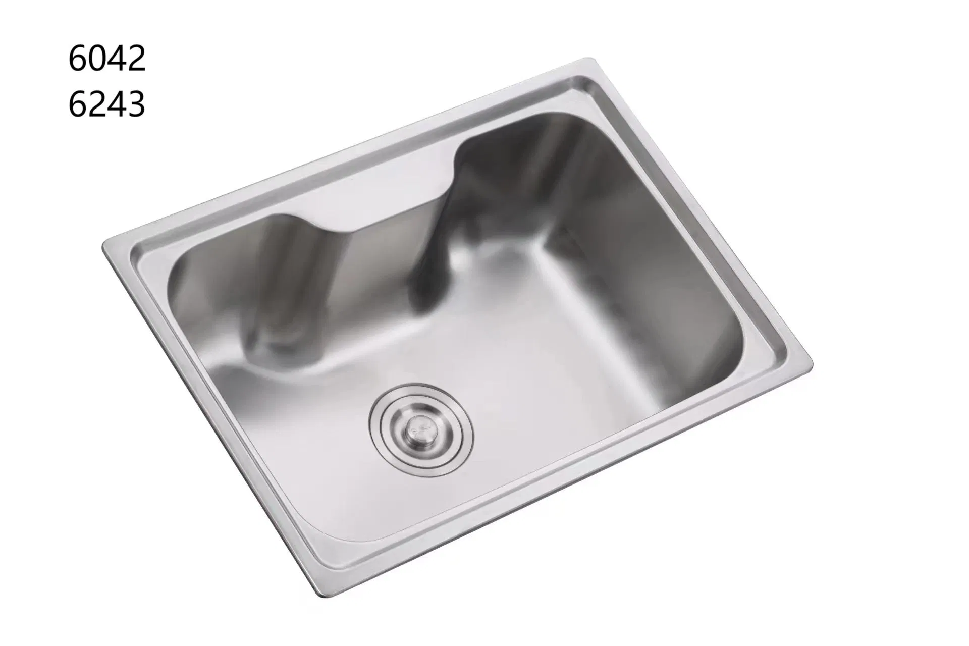 6042-High-Grade Mechanical Draw Single Plate Stainless Steel Kitchen Sink