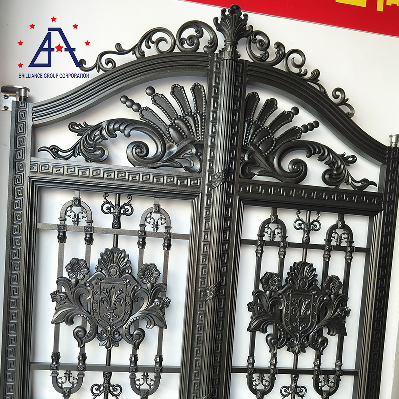 2020 New Wrought Iron Double Single Entry Doors Modern Wrought Iron Garden Gate Factory in China