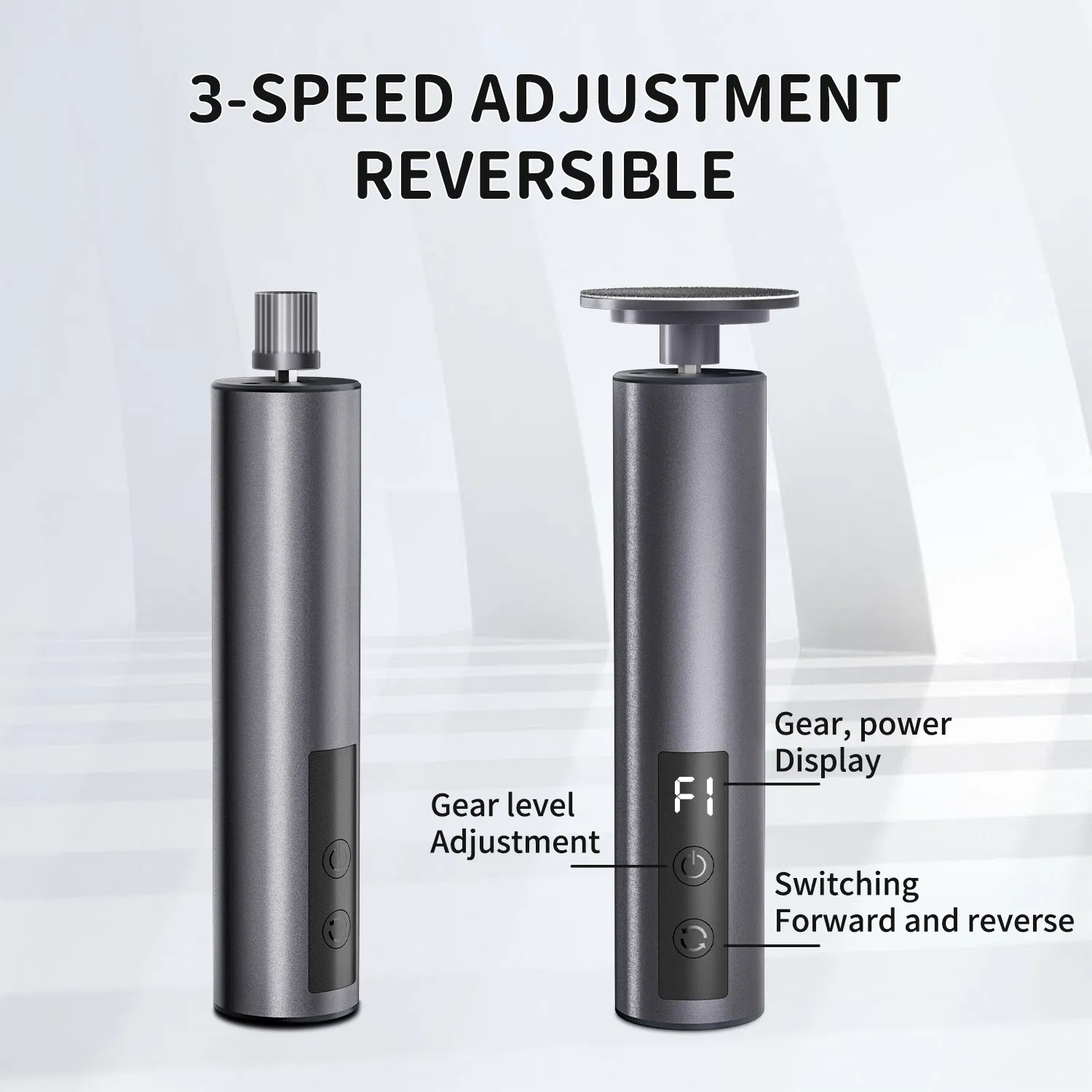 Travel Nail Drill Set – Portable 2-in-1 Foot Electric Callus Remover Nail Grinder Adjustable Speed