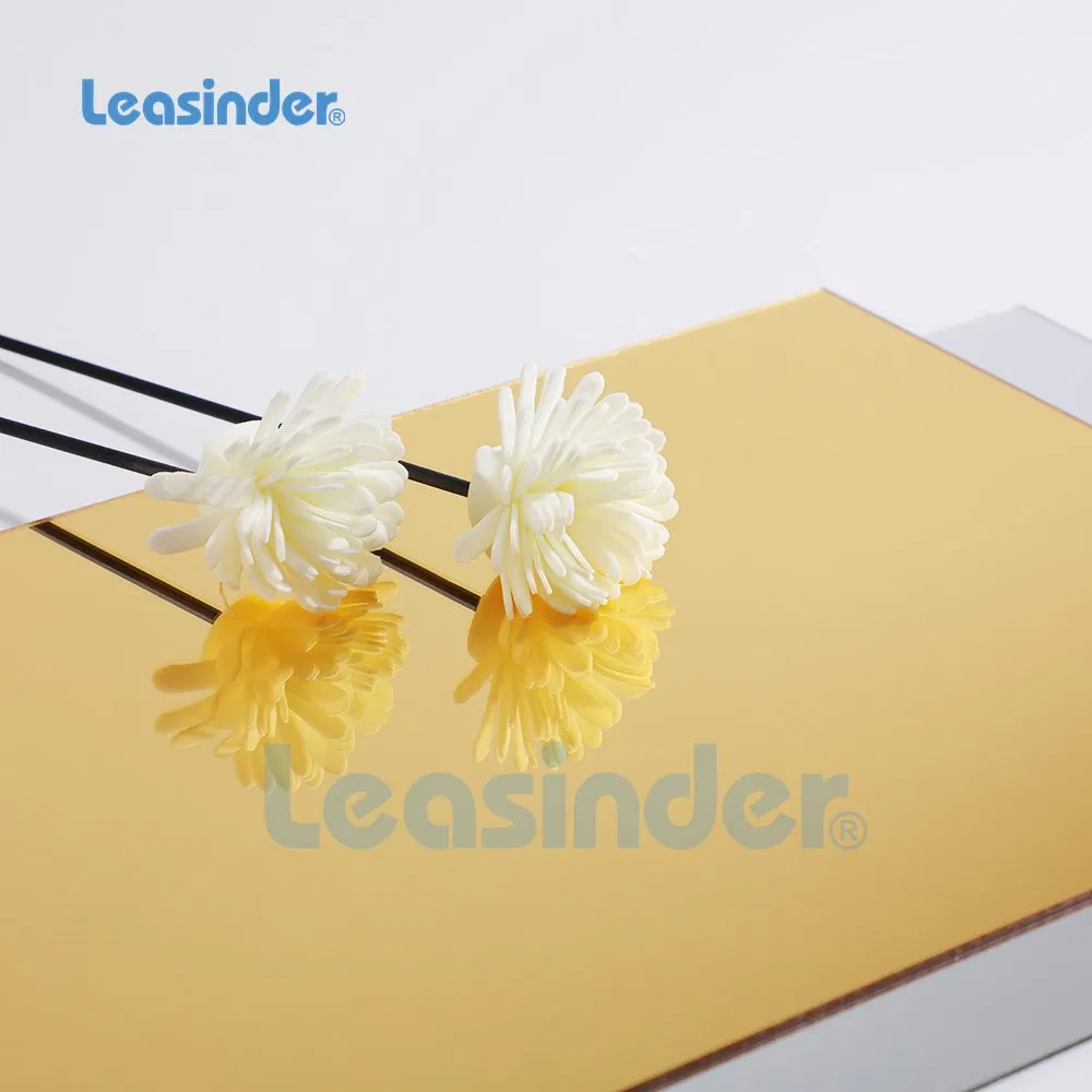 Leasinder Factory High Transmittance Acrylic Mirror Sheet with Customized Size for Decoration Rose Gold Silver Sticker Antiscratch