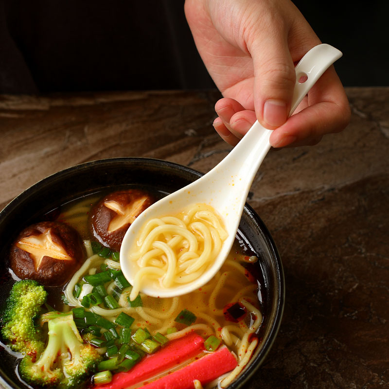 Special Ceramic Restaurant Large Household Long Handle Soup Bowl Noodle Spoon