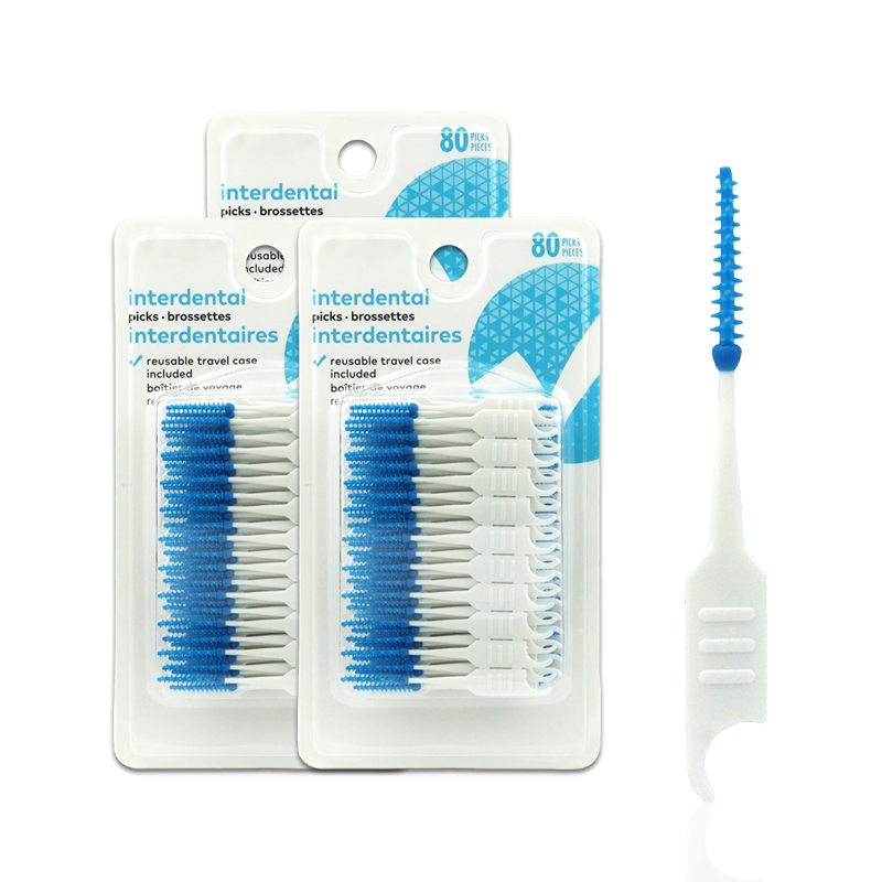 Soft Silicone I-Shape Interdental Brush Food-Grade Material Orthodontic Double Head Toothpick