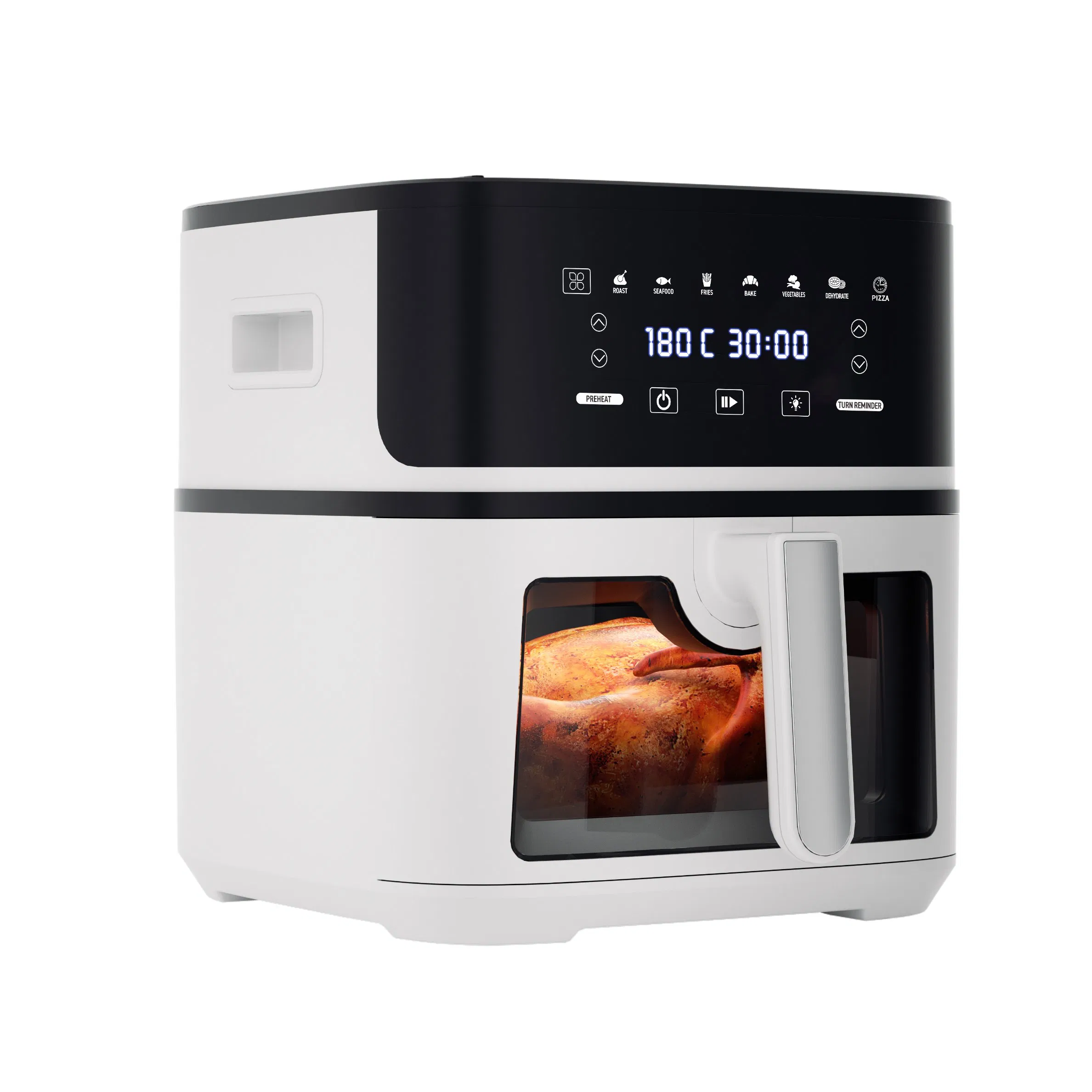 8L Multifunctional2in1 Air Fryer (With Window) + Grill: Fry in One, Large Capacity for Diverse Cooking