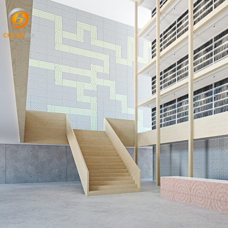1160*580 mm Color Customized Natural Wood Board Acoustic Wall Tiles