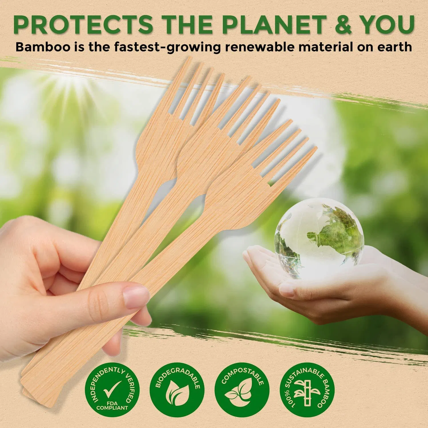 Promotional Creative Disposable Bamboo Small Food Picks Fruit Fork