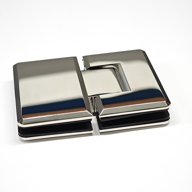 Heavy Duty Adjustable Solid Brass Spring Pivot Clamp Frameless Glass Door Hinge for Bathroom/Shower Room, Glass to Glass