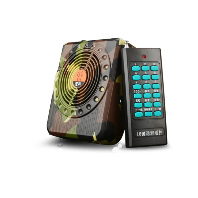 E76 Remote Control Player/Brid Caller, TF/FM Camouflage Amplifier Wireless Bluetooth Speaker