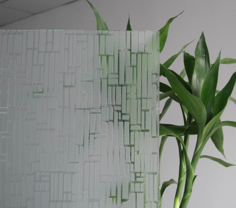 12mm Acid Etched Glass for Decoration/Construction/Bathroom/Commercial Building