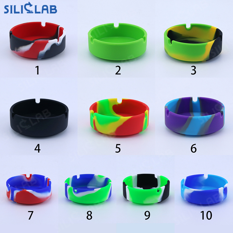 Smokeless Soot Collector Round Ashtray Smoking Accessories Colorful Silicone Ash Tray