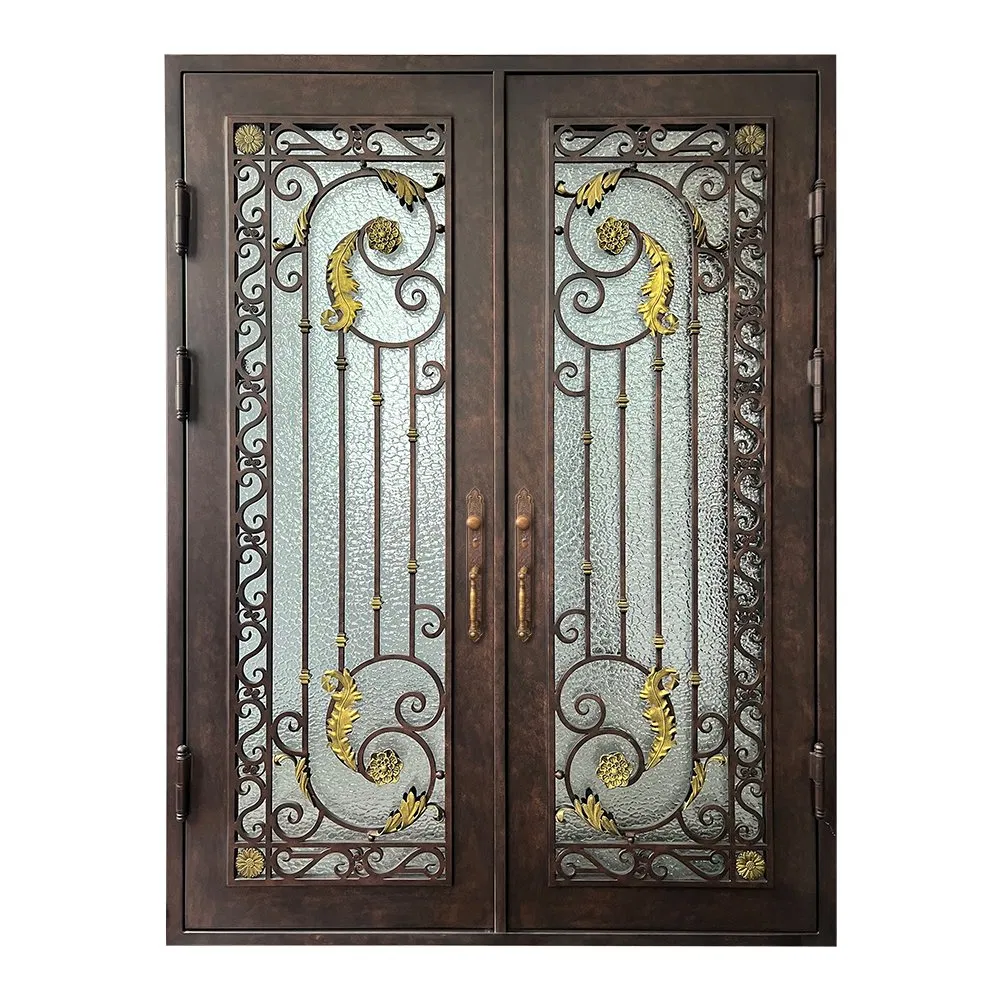 New Custom Large Composite Luxury Front Gate Black Color Steel Door