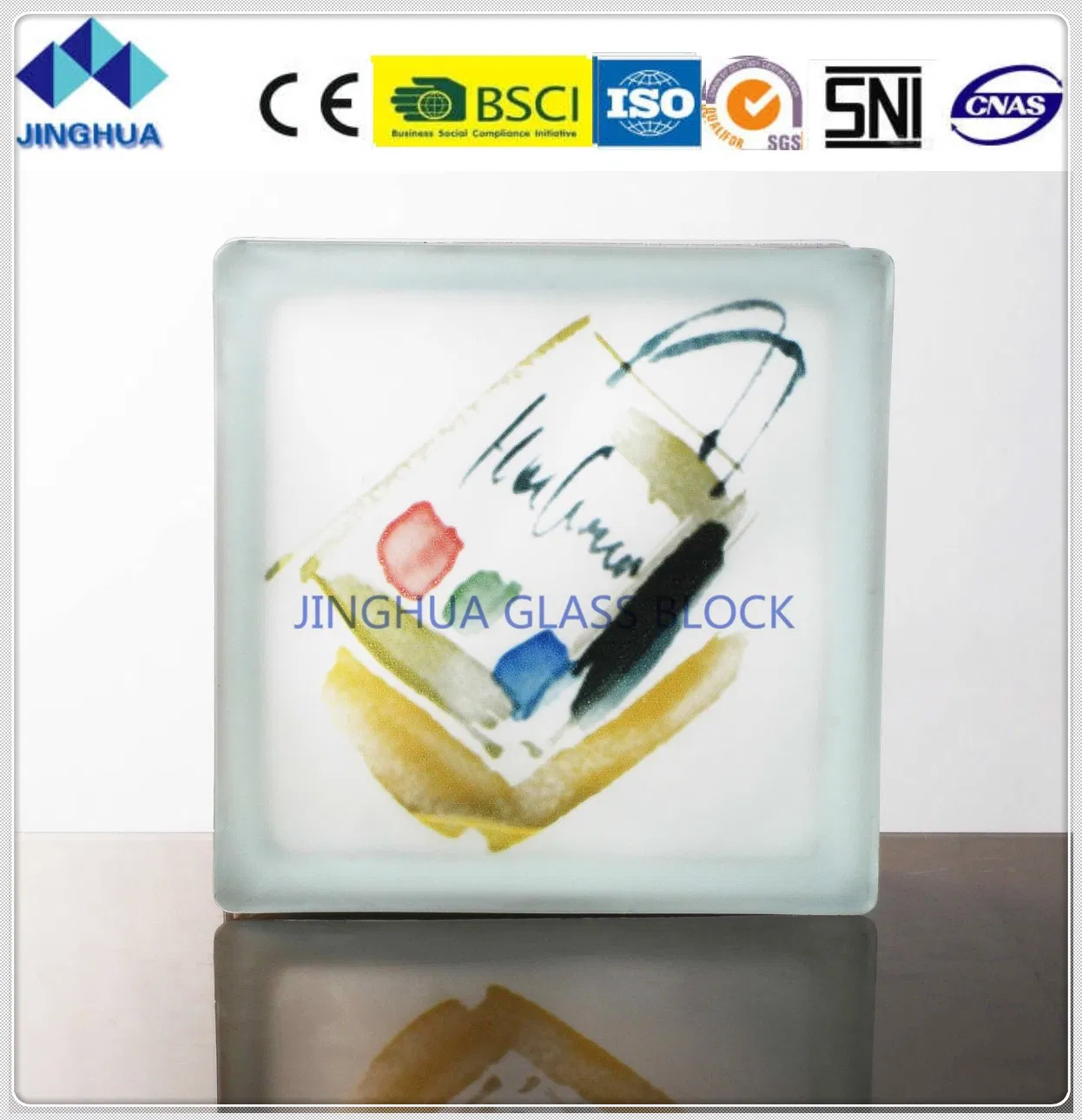 Jinghua High Quality Artistic P-31 Painting Glass Block/Brick