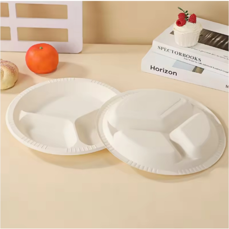 High Quality Round Disposable Paper Plates Recyclable Salad Lunch Plate