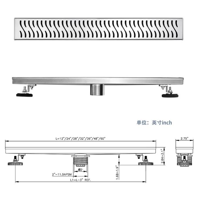 Дренаж для душа нержавеющий с защитой от запаха
