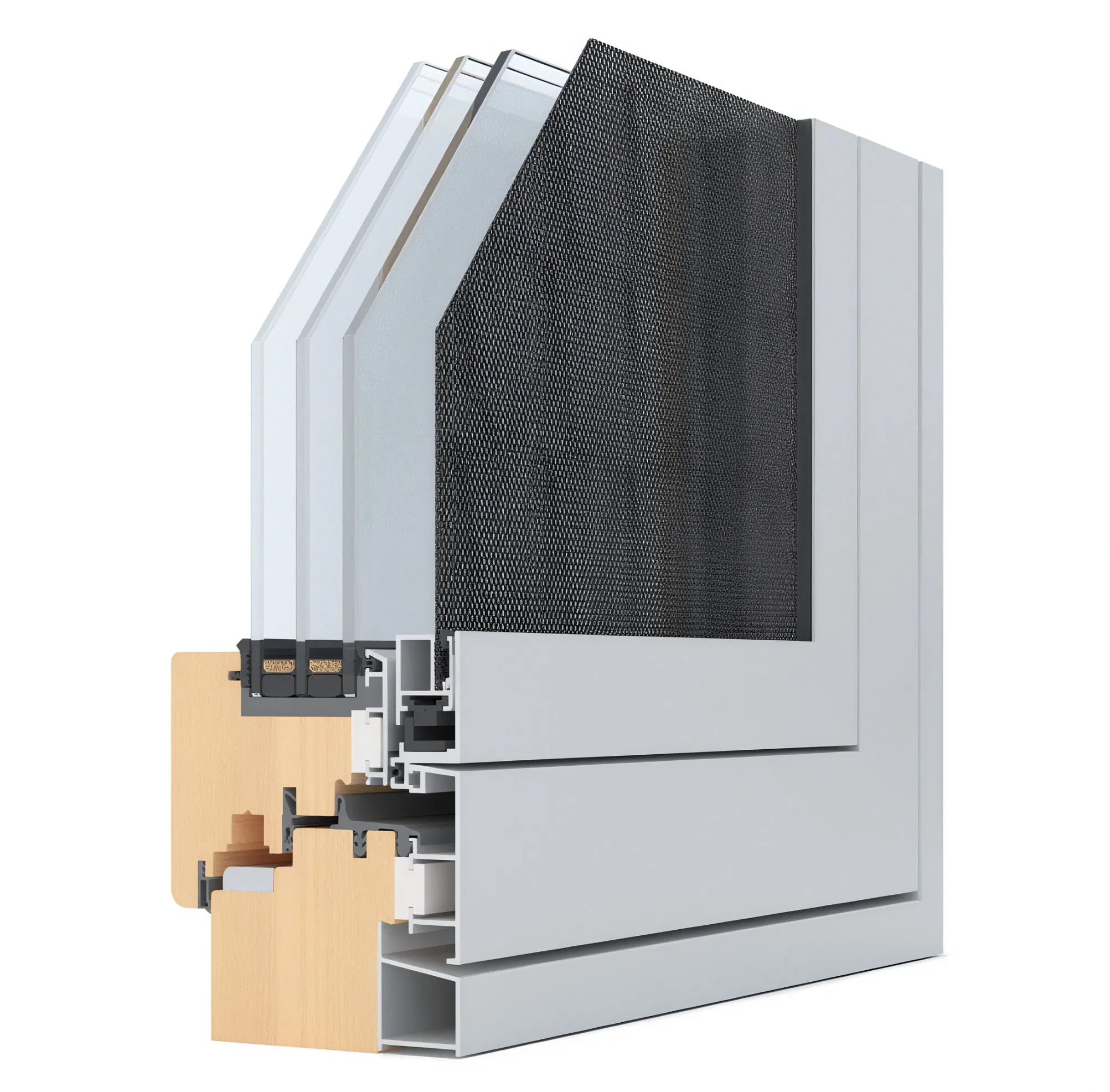 98 Aluminum Clad Wood System Window Inside Opening Inside Inverted French Window Courtyard Door and Window Sliding Window Wood Clad Aluminum Door and Window