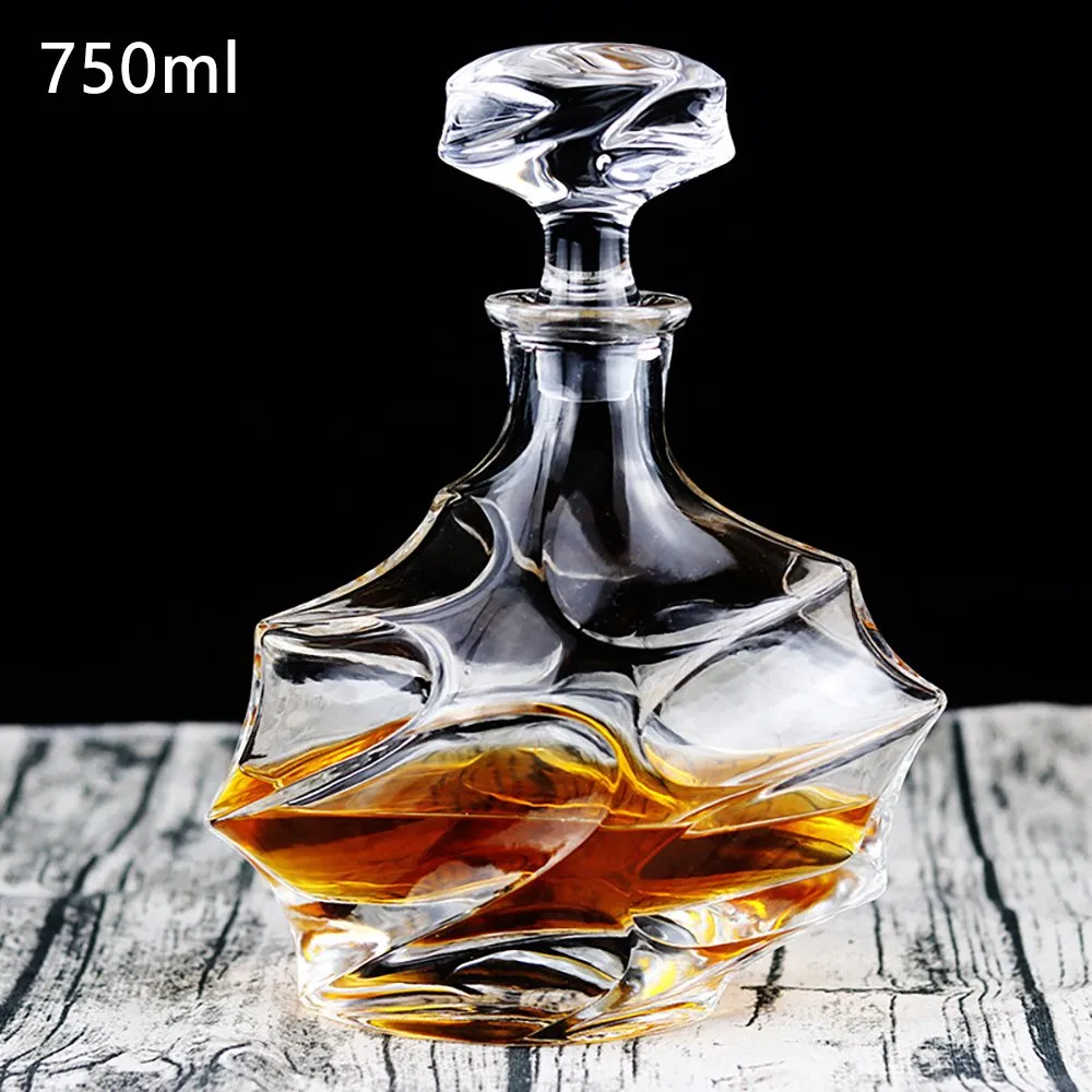 700ml Unique Crystal Round Shaped Glass Wine Whiskey Decanter