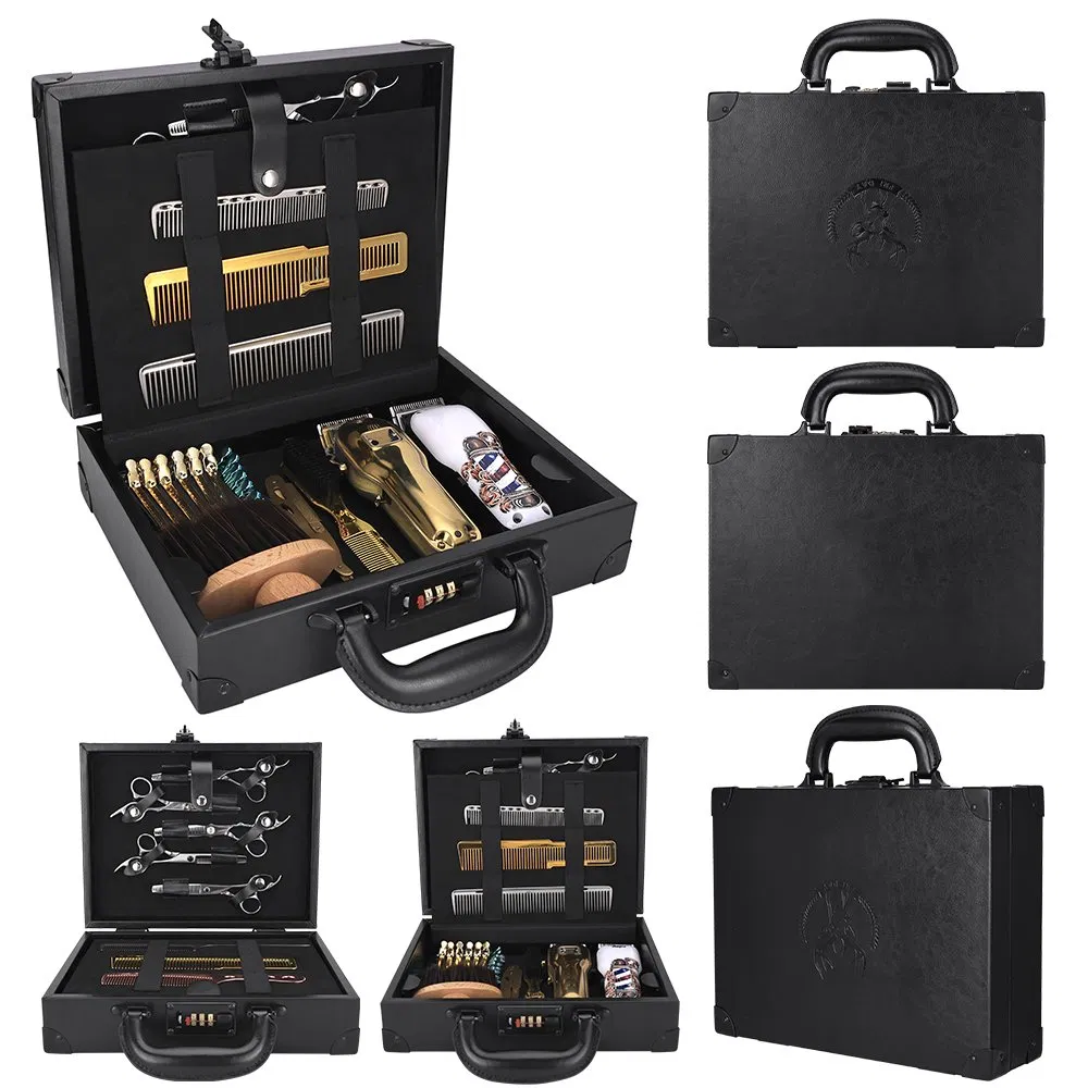 Professional Barber Case with Clipper Tray Organizer Portable Salon Carrying Case