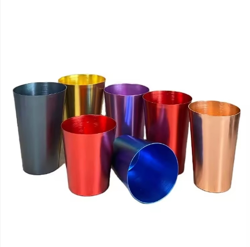Multi-Colored Green Red Outdoor Aluminum Mug Reusable Camping Cup