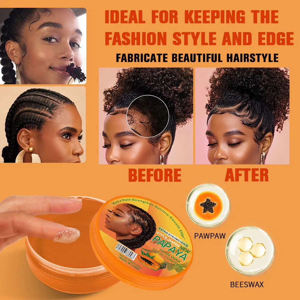 Customized Logo 7-Color 100ml 150ml Papaya Hair Wax for Hair Extensions Strong Hold Lightweight Natural Look Pomade
