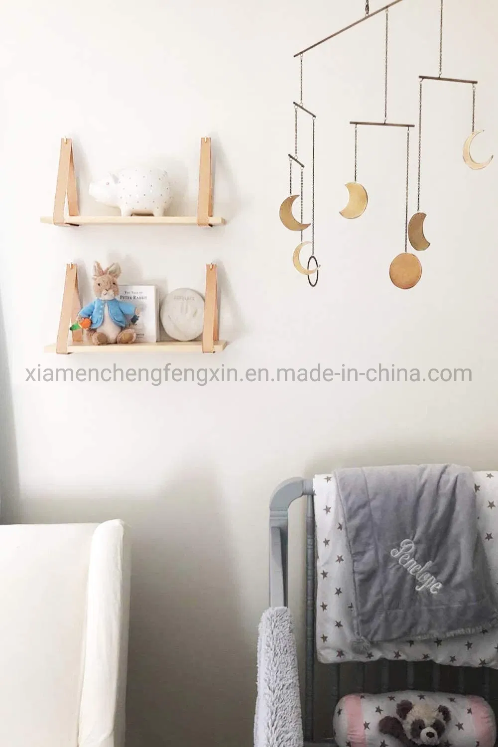 Stylish Leather Strap Wall Shelves for Modern Home Decor