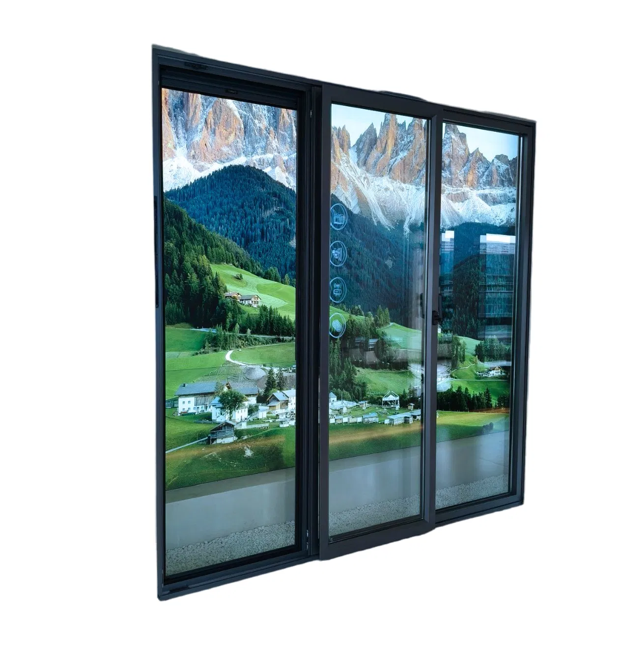 Dual-Mode Operation Horizontal Sliding Top-Tilt Inward Double Insulating Glass Door with Screen and Railing