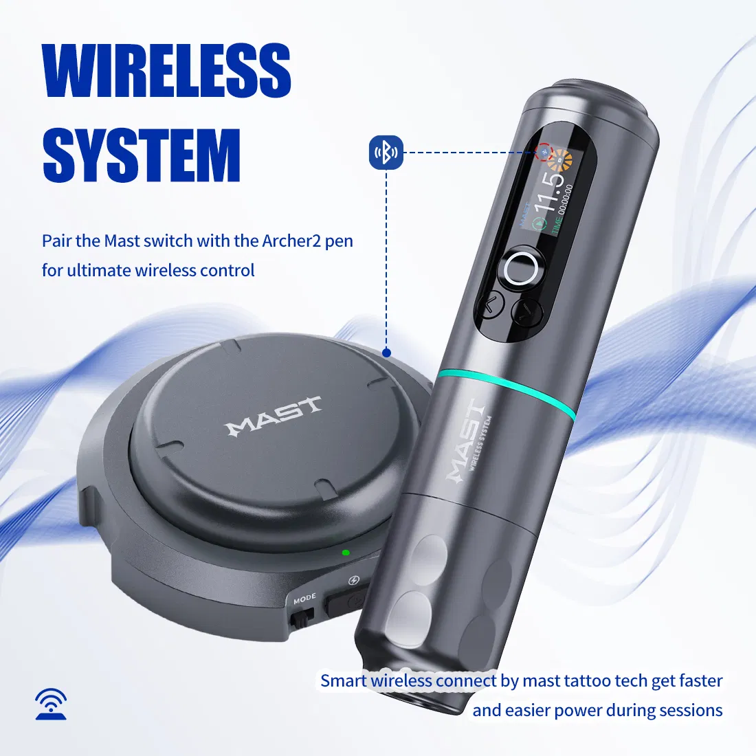 Mast Archer 2 Wireless Bluetooth Tattoo Pen Digital Screen Tattoo Pen Machine