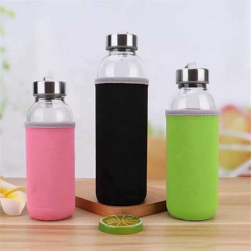 Custom Logo BPA-Free Glass Bottle with Stainless Steel Lid