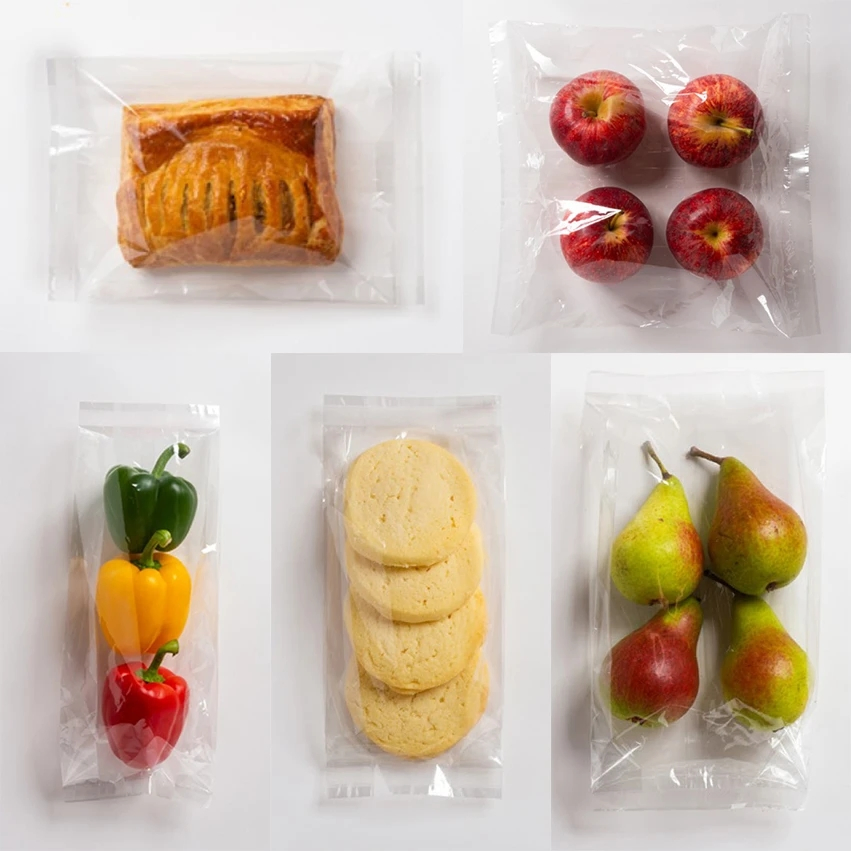 PLA Clear Transparent Bread Die Cut Plastic Take out Bags
