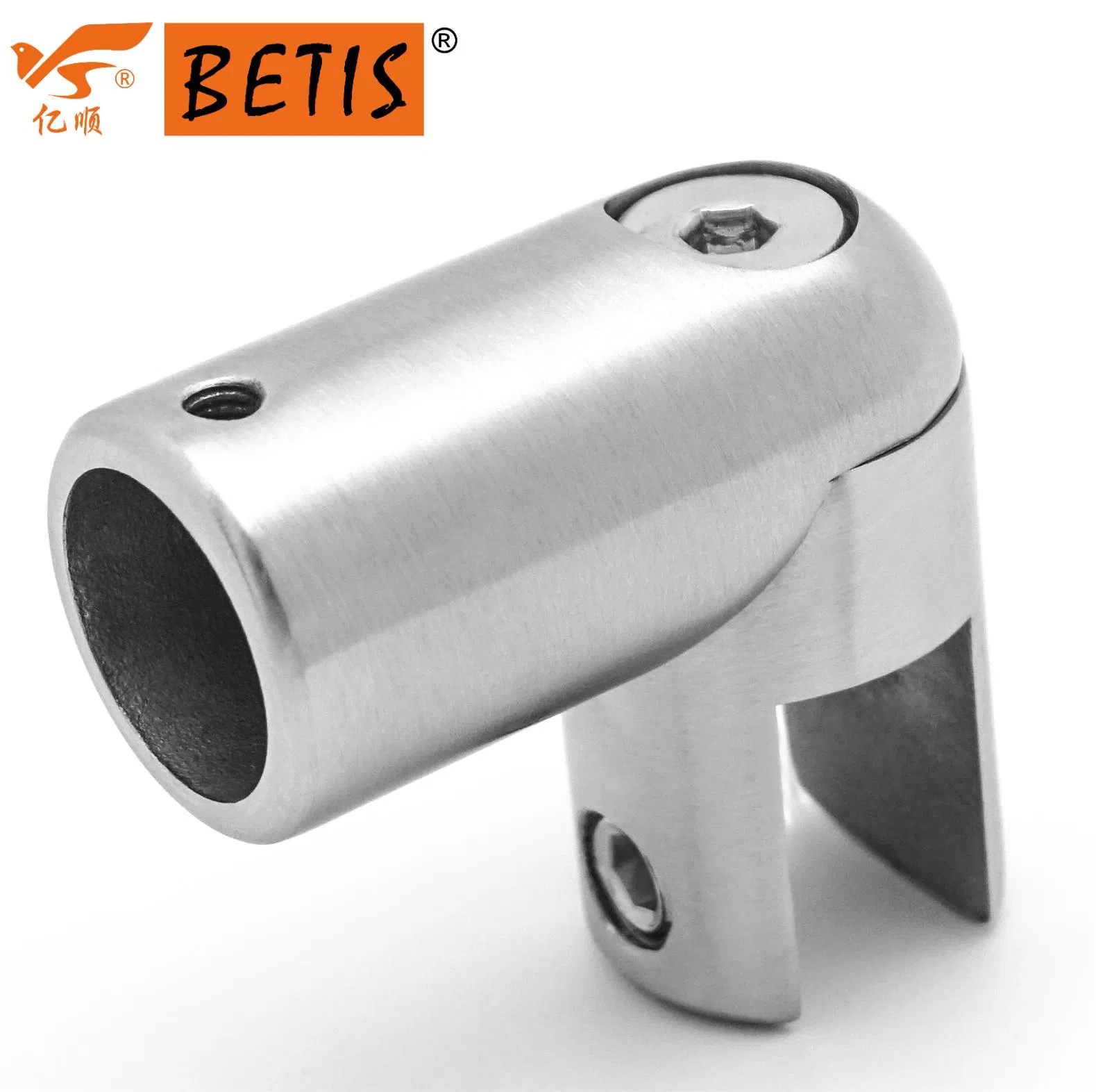 OEM Frameless Tempered Glass Door Hardware Bathroom Accessories Support-Bar Pipe Rack Glass Clip for Terminal Ø 16mm Header Connector Glass Bracket