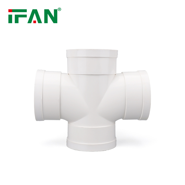 Ifan High Quality UPVC Fittings White 50-110mm GB Cross PVC Fitting