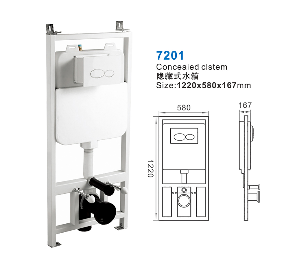Concealed Toilet Cistern for Wall Hung Toilet Stainless Steel Bathroom