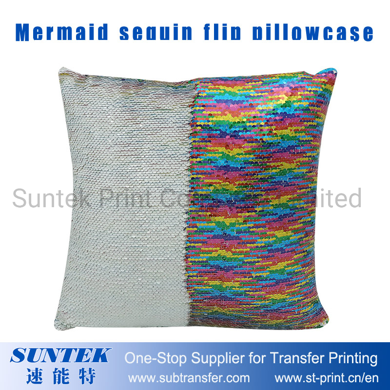 Square Sublimation Sequined Pillowcase White/Pearl White