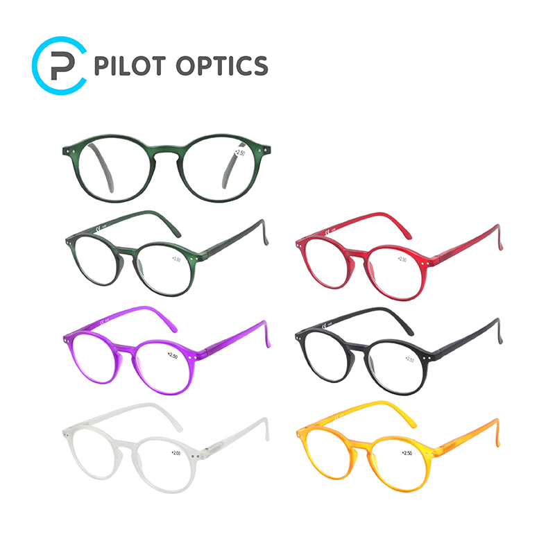 Pilot Optics Wholesale 2023 Custom Logo Round Full Rim OEM Reading Glasses